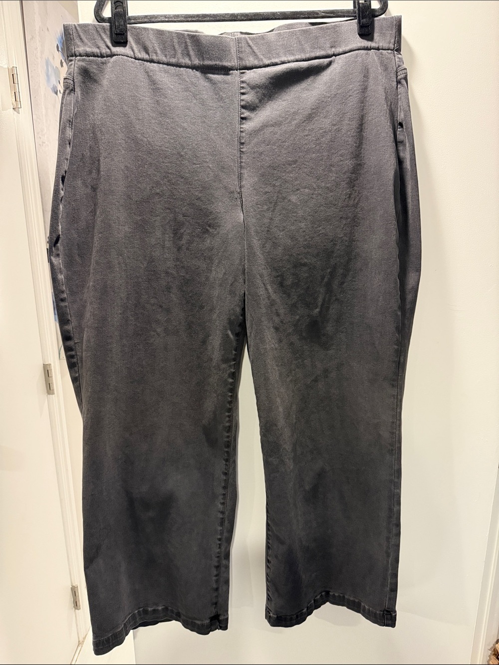 NYDJ Charcoal Wide-Leg Jeans